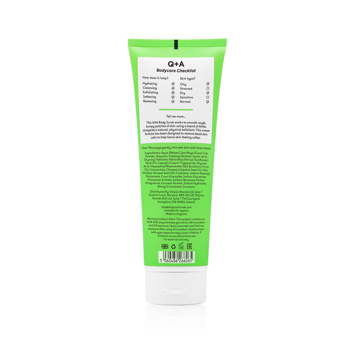 Απολέπιση Σώματος AHA Exfoliator Body Scrub 250ml Q+A Natural Skincare