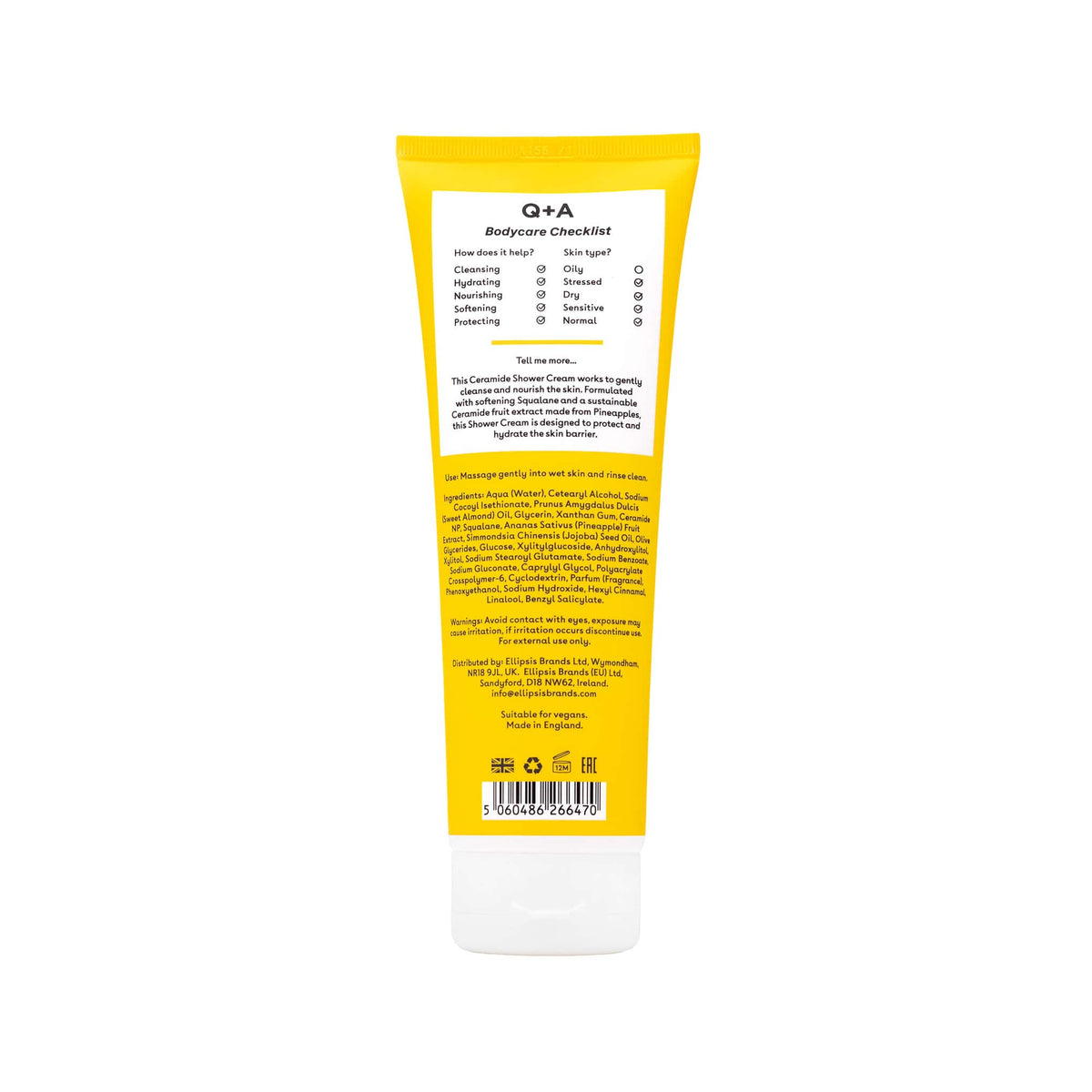 Αφρόλουτρα Ceramide Shower Cream 250ml Q+A Natural Skincare