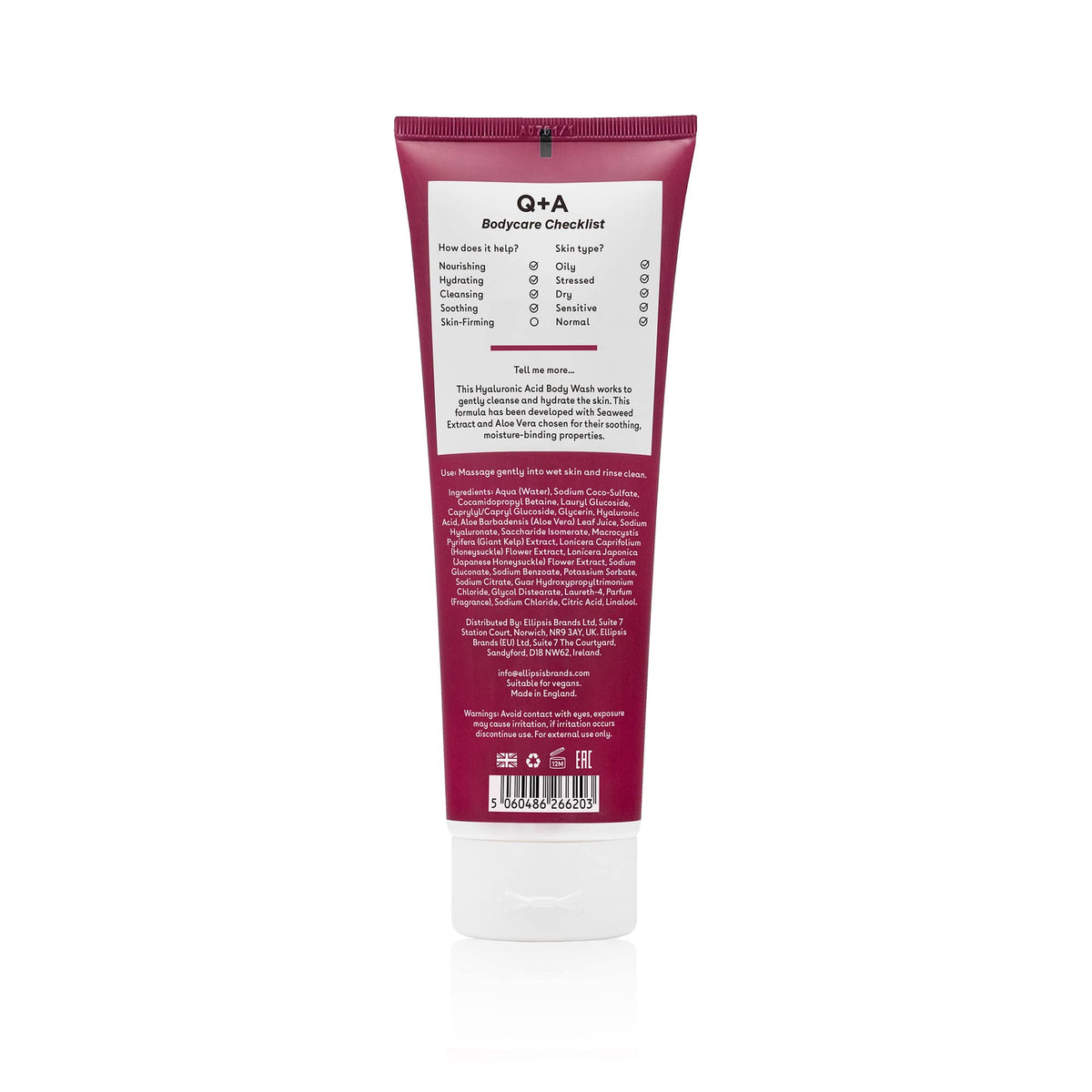 Αφρόλουτρα Hyaluronic Acid Body Wash 250ml Q+A Natural Skincare