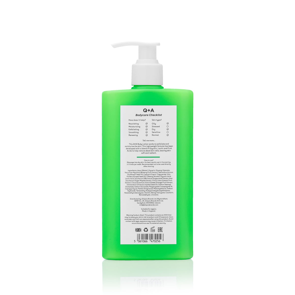 Απολέπιση Σώματος AHA Body Lotion 250ml Q+A Natural Skincare
