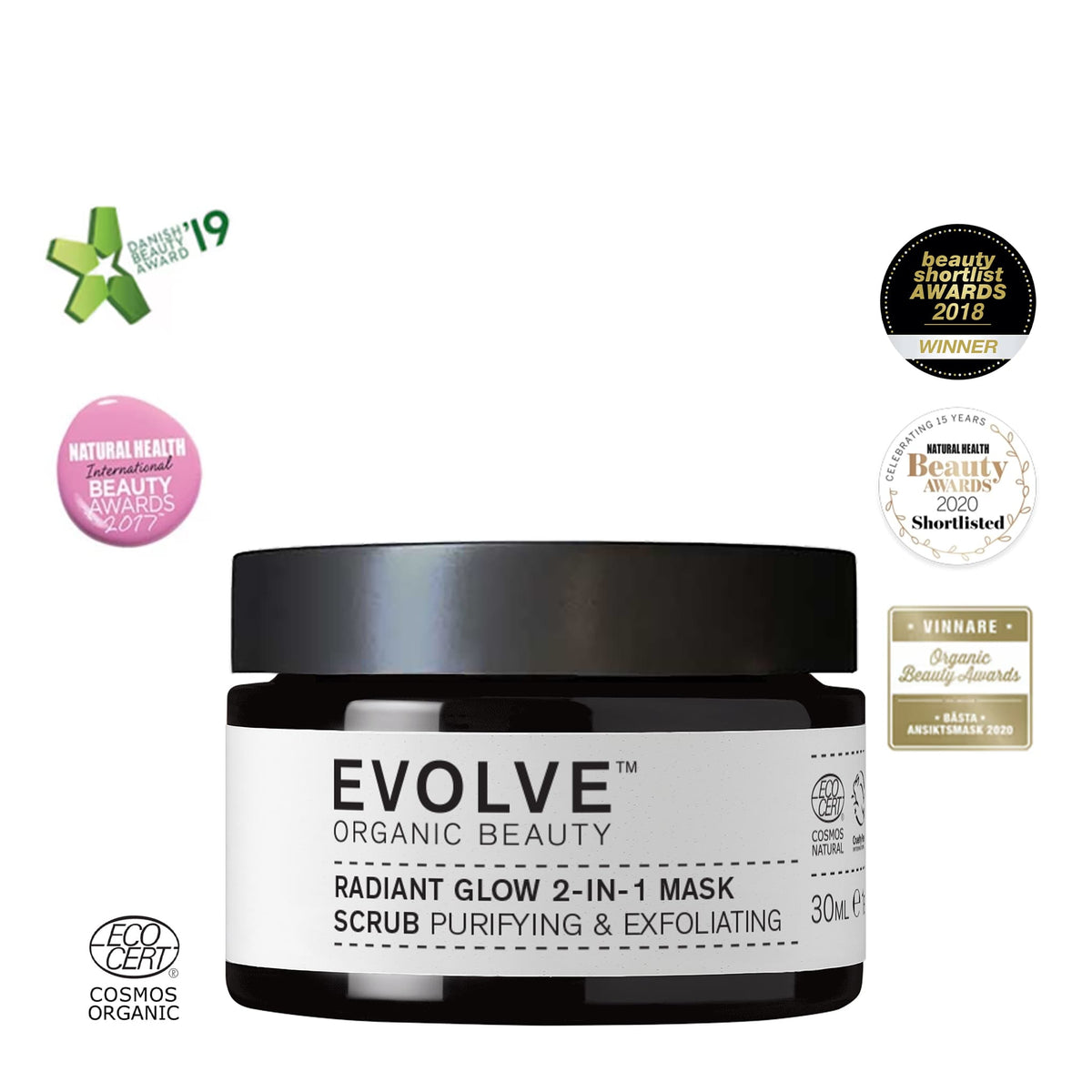 Απολέπιση Προσώπου Radiant Glow 2-in-1 Mask Scrub 30ml - Evolve Organic Beauty Evolve Organic Beauty