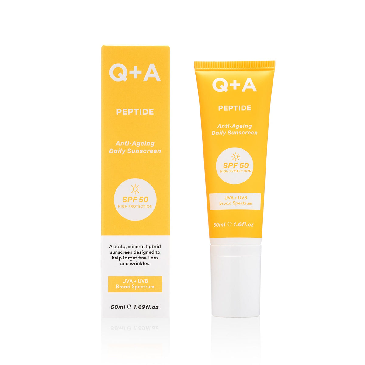 Αντηλιακά Peptide SPF50 Anti-Ageing Daily Sunscreen 50ml Q+A Natural Skincare