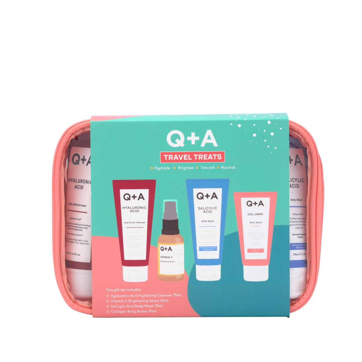 Καθαρισμός - Ντεμακιγιάζ Travel Treats Gift Set Q+A Natural Skincare