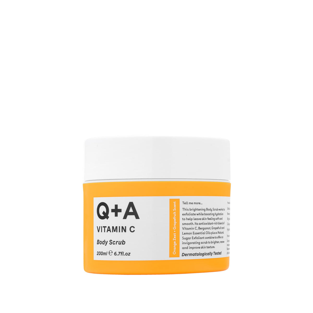 Απολέπιση Σώματος Vitamin C Body Scrub 200ml - Απολεπιστικό Σώματος με Βιταμίνη C Q+A Natural Skincare
