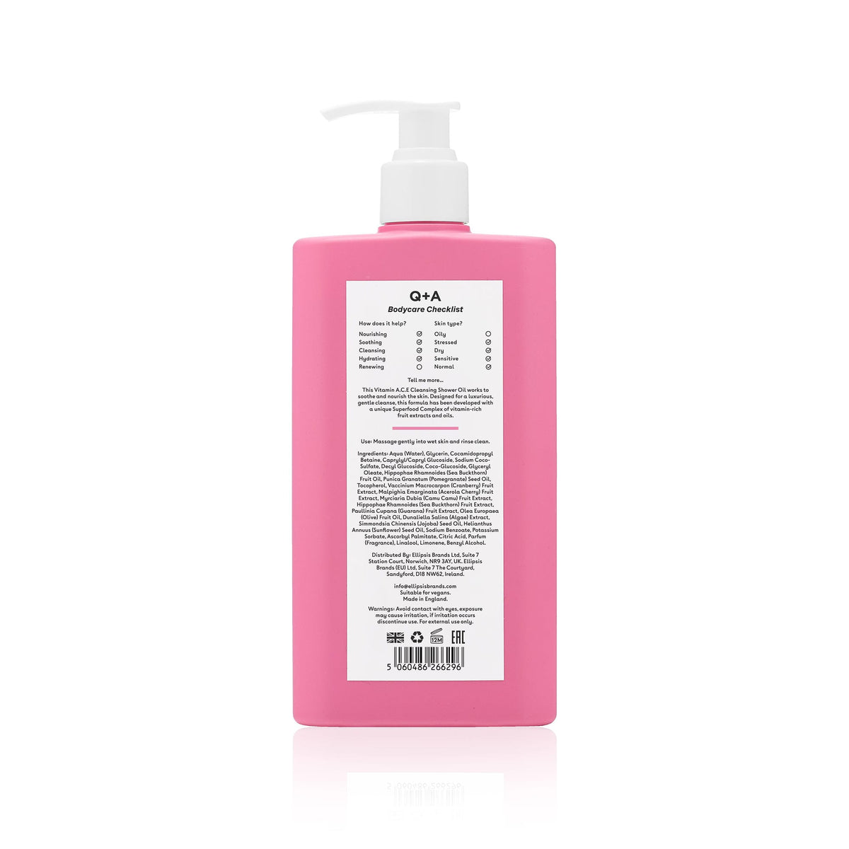 Έλαια σώματος Vitamin A.C.E Cleansing Shower Oil 250ml Q+A Q+A Natural Skincare