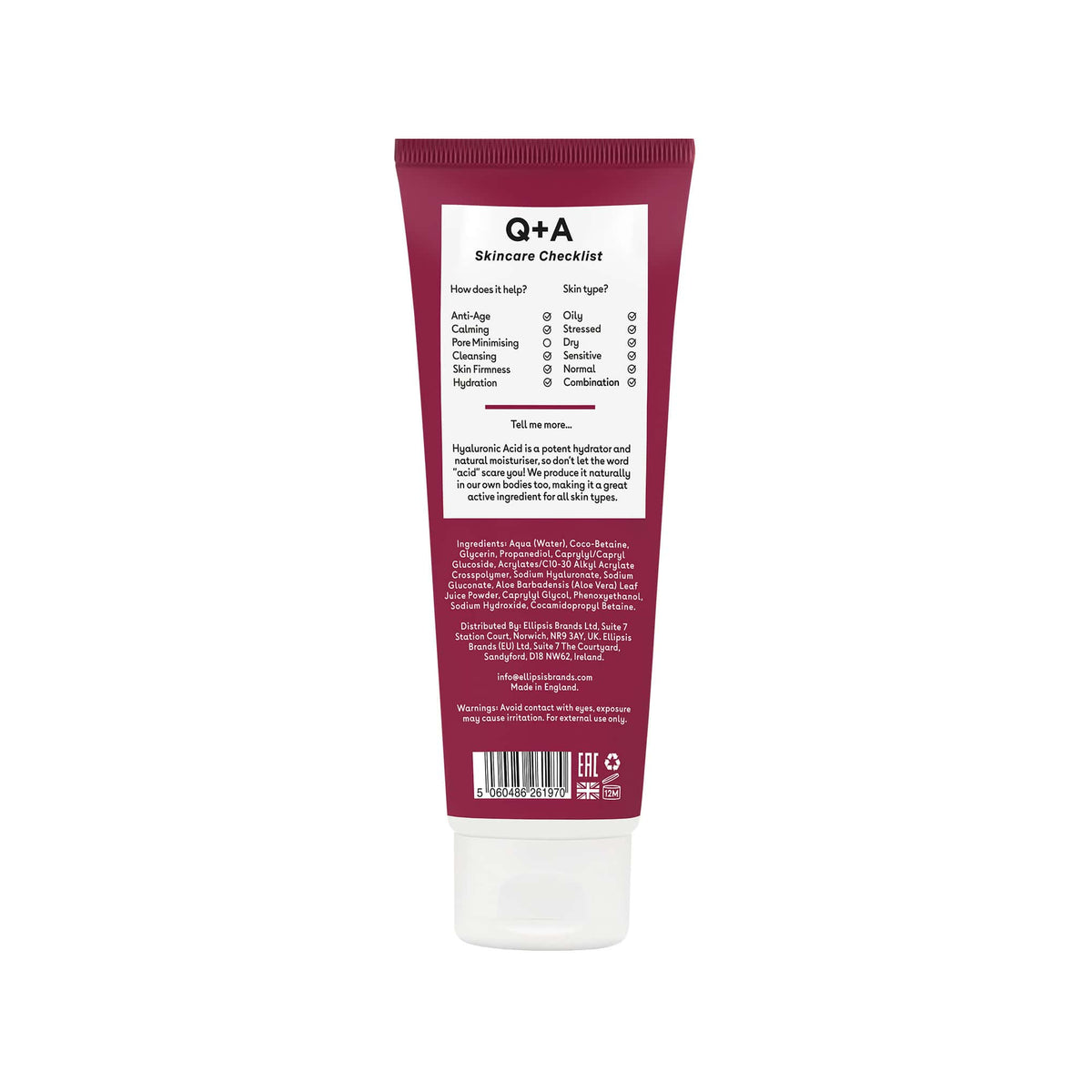Καθαρισμός - Ντεμακιγίαζ Hyaluronic Acid Hydrating Cleanser 125ml Q+A Natural Skincare
