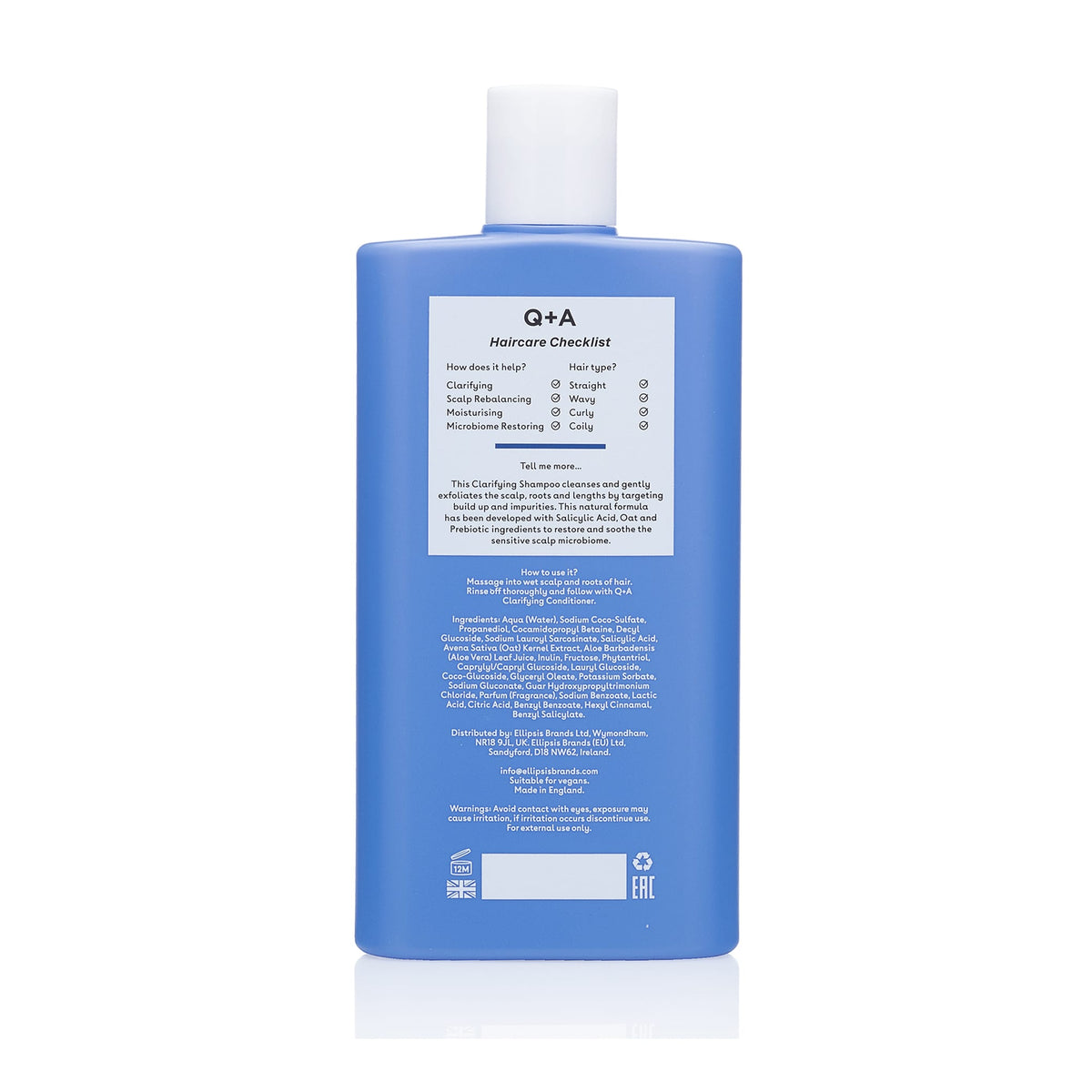 Σαμπουάν Clarifying Shampoo 250ml - Σαμπουάν για Βαθύ Καθαρισμό Q+A Natural Skincare