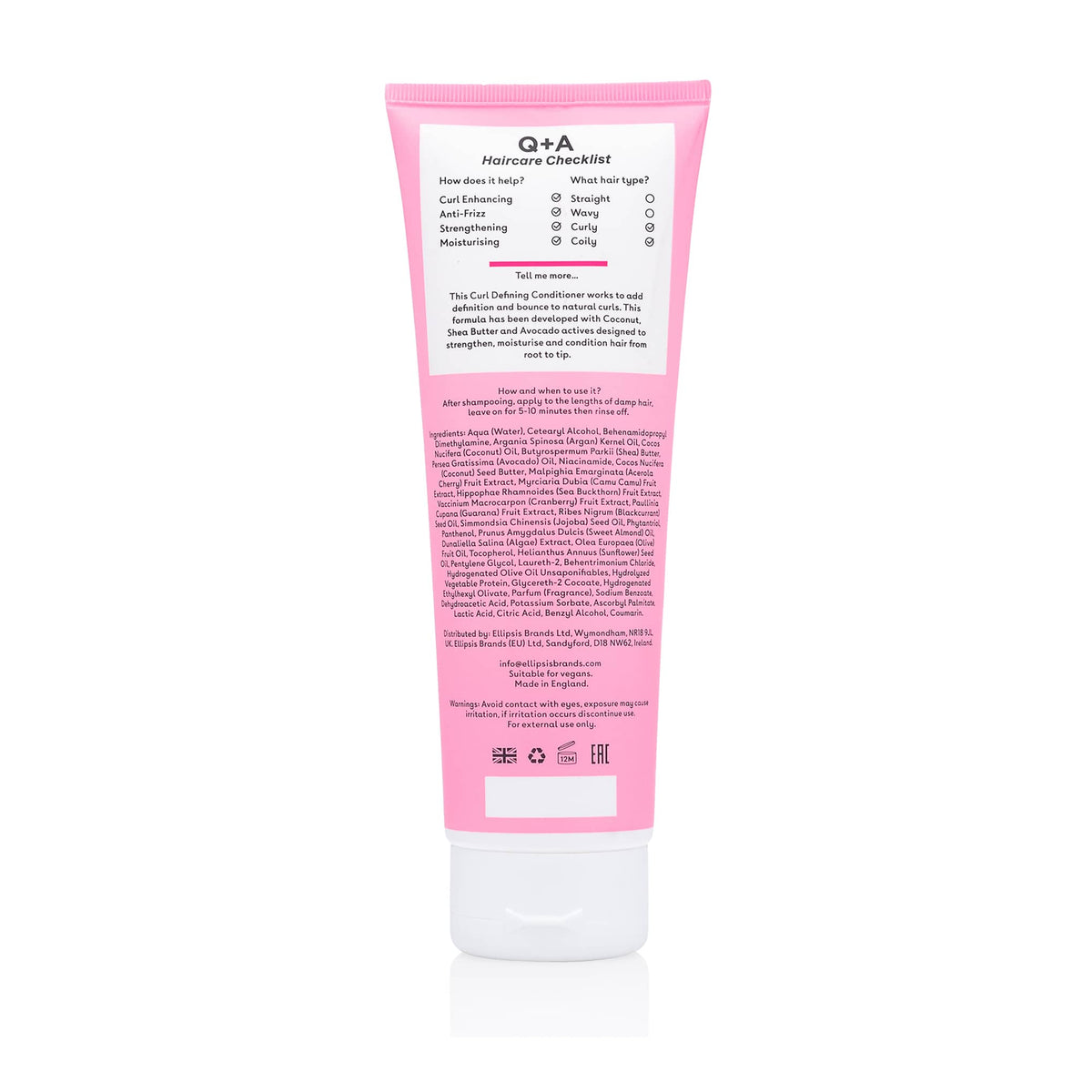 Conditioner Μαλλιών Curl Defining Conditioner 250ml - Μαλακτική Μαλλιών για Μπούκλες Q+A Natural Skincare
