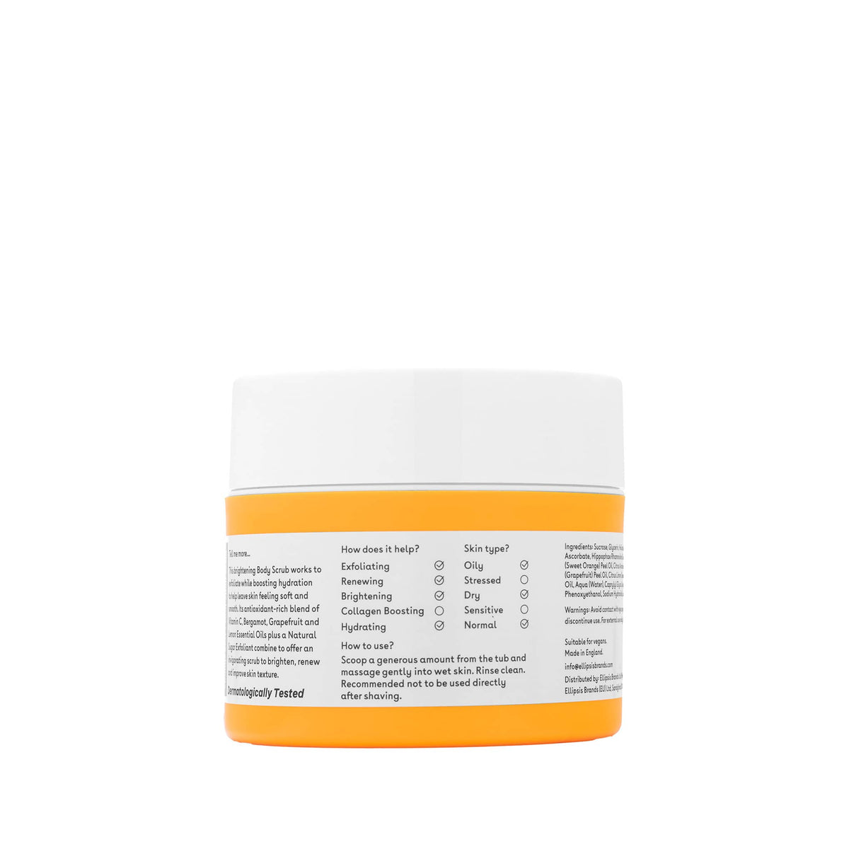 Απολέπιση Σώματος Vitamin C Body Scrub 200ml - Απολεπιστικό Σώματος με Βιταμίνη C Q+A Natural Skincare