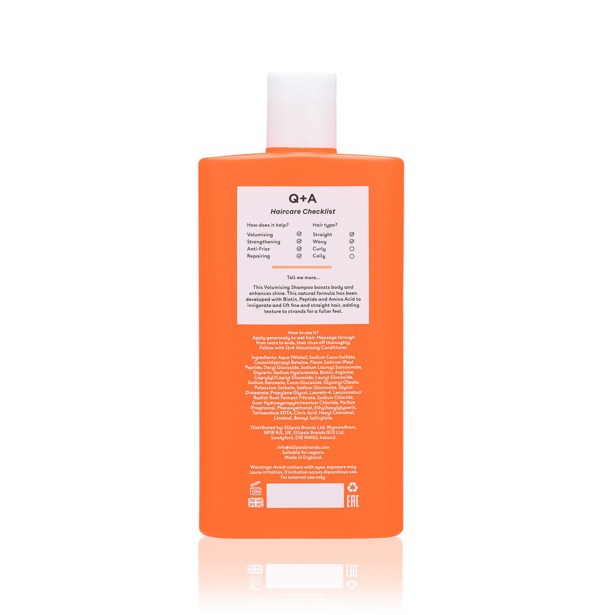 Σαμπουάν Volumising Shampoo 250ml - Σαμπουάν για Όγκο Q+A Natural Skincare