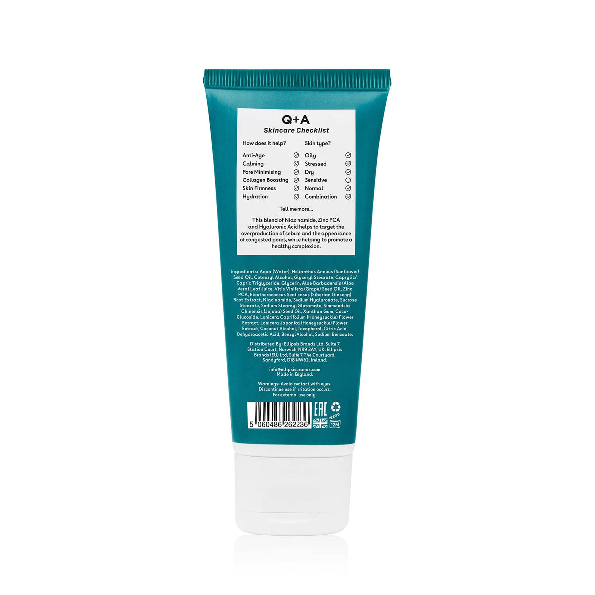 Κρέμες Προσώπου Zinc PCA Daily Moisturiser 75ml Q+A Natural Skincare